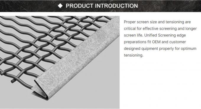 تراش بالا لرزش صفحه نمایش سیم میش 65Mn شکل مربع حفره استخراج برای سنگ شکن 1